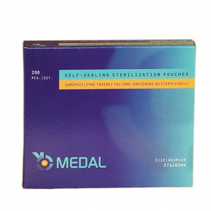Torebki do sterylizacji 57x100mm Medal 200 szt.