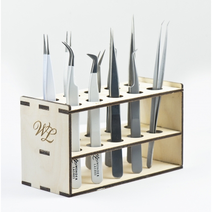 WL Stojak drewniany na pęsety do rzęs prezenter