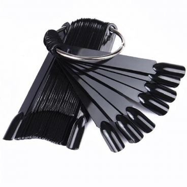 Wzornik wachlarz prezenter 48 kolorów tipsów czarny