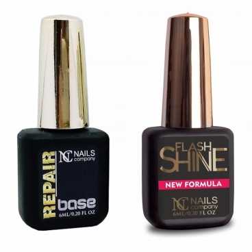 Flash Shine Top Repair Base Baza 6ml ZESTAW