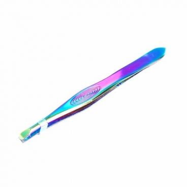 Pęseta do brwi profilowana prosta rainbow