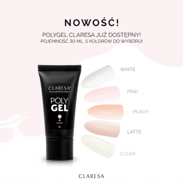 Claresa poly gel latte 30g akrylożel do przedłużania